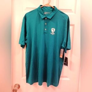 NWT Nike Hard Rock Cafe Golf Polo Shirt Mens Dri Fit XLG Tortoise/ Blue